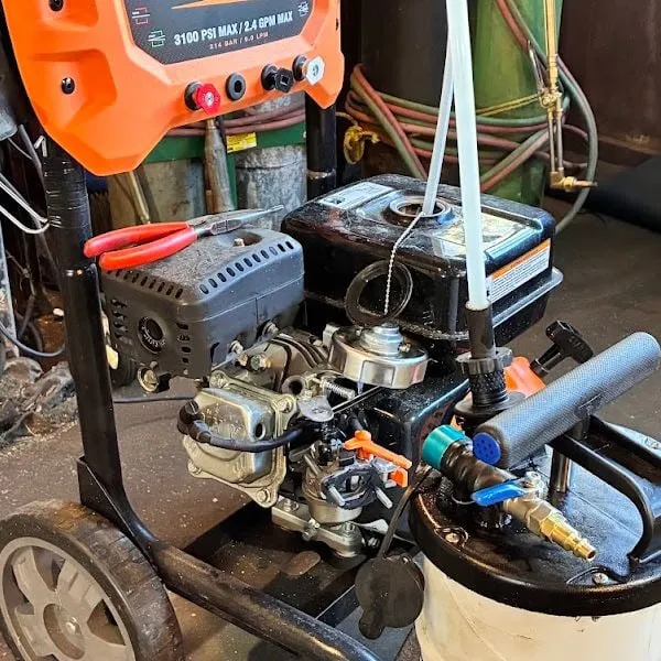 Generac pressure washer being serviced
