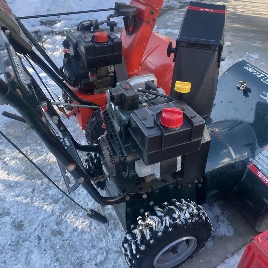 Two-stage snowblower tuned up and ready to go back to its owner